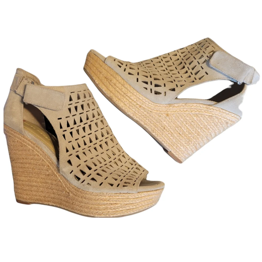 NEW Marc Fisher Helina Platform Espadrille Wedge Sandals sz 10